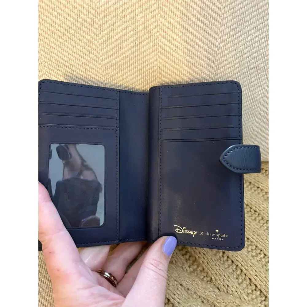 Disney x Kate Spade New York Lady and the Tramp Medium Bifold Wallet Navy - Picture 4 of 8